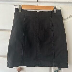 Free People Black Denim Skirt